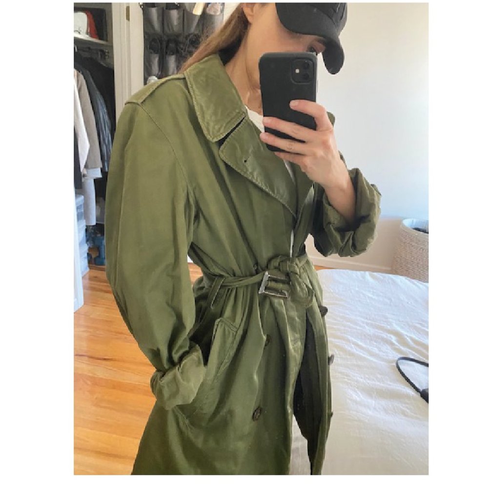 Stripe Contrast Button Top | Vintage Olive main image 1